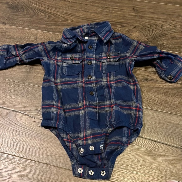 Plaid Flannel Onesie Bodysuit - Picture 2 of 4
